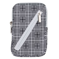 Squares Inside Background Checkered Contemporary Effect Electronic Futuristic Graphic Illusion Modern Belt Pouch Bag (small) by Loisa77