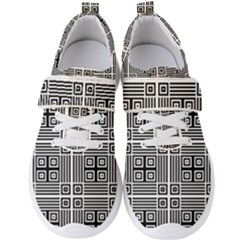 Squares Inside Background Checkered Contemporary Effect Electronic Futuristic Graphic Illusion Modern Men s Velcro Strap Shoes by Loisa77