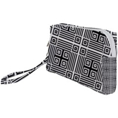 Squares Inside Background Checkered Contemporary Effect Electronic Futuristic Graphic Illusion Modern Wristlet Pouch Bag (small) by Loisa77