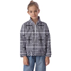 Squares Inside Background Checkered Contemporary Effect Electronic Futuristic Graphic Illusion Modern Kids  Half Zip Hoodie by Loisa77