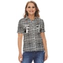 Squares Inside Background Checkered Contemporary Effect Electronic Futuristic Graphic Illusion Modern Women s Short Sleeve Double Pocket Shirt View1