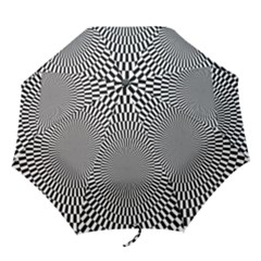 Circles Checkered Abstract Abstraction Art Folding Umbrellas by Loisa77