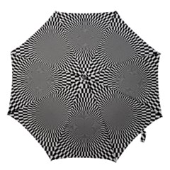 Circles Checkered Abstract Abstraction Art Hook Handle Umbrellas (medium) by Loisa77