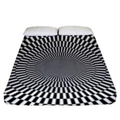 Circles Checkered Abstract Abstraction Art Fitted Sheet (queen Size) by Loisa77