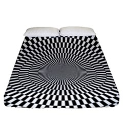 Circles Checkered Abstract Abstraction Art Fitted Sheet (california King Size) by Loisa77