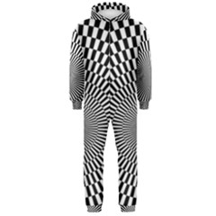 Circles Checkered Abstract Abstraction Art Hooded Jumpsuit (men)