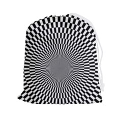 Circles Checkered Abstract Abstraction Art Drawstring Pouch (2xl) by Loisa77