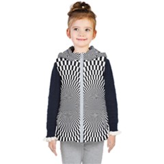 Circles Checkered Abstract Abstraction Art Kids  Hooded Puffer Vest