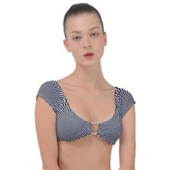 Circles Checkered Abstract Abstraction Art Cap Sleeve Ring Bikini Top by Loisa77