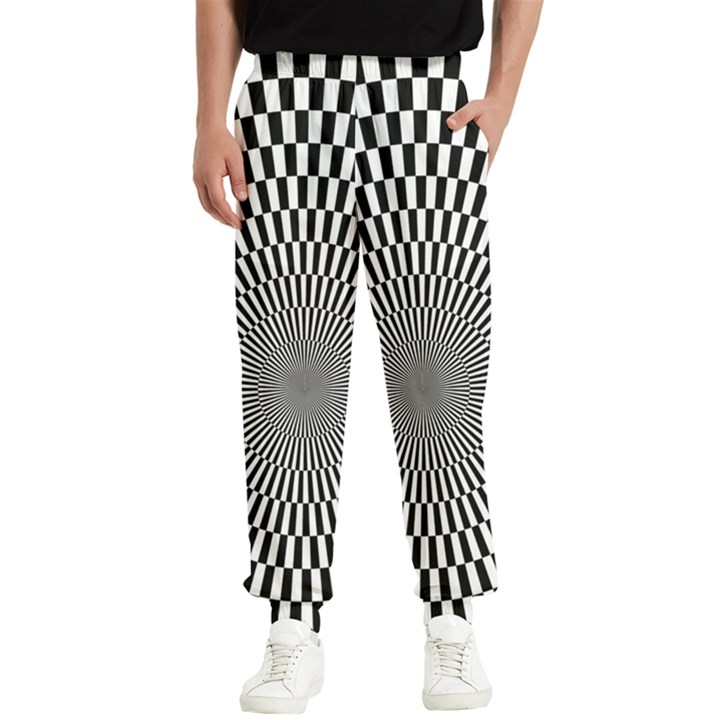 Circles Checkered Abstract Abstraction Art Men s Elastic Waist Pants