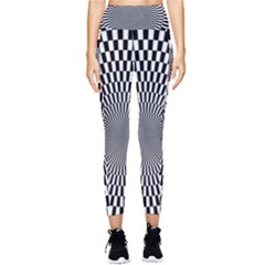 Circles Checkered Abstract Abstraction Art Pocket Leggings  by Loisa77