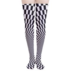 Circles Checkered Abstract Abstraction Art Thigh High Stockings