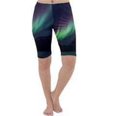 Aurora Borealis Beautiful Northern Lights Nature Cropped Leggings  by Loisa77