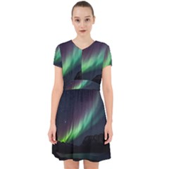 Aurora Borealis Beautiful Northern Lights Nature Adorable In Chiffon Dress by Loisa77