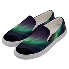 Aurora Borealis Beautiful Northern Lights Nature Men s Canvas Slip Ons by Loisa77