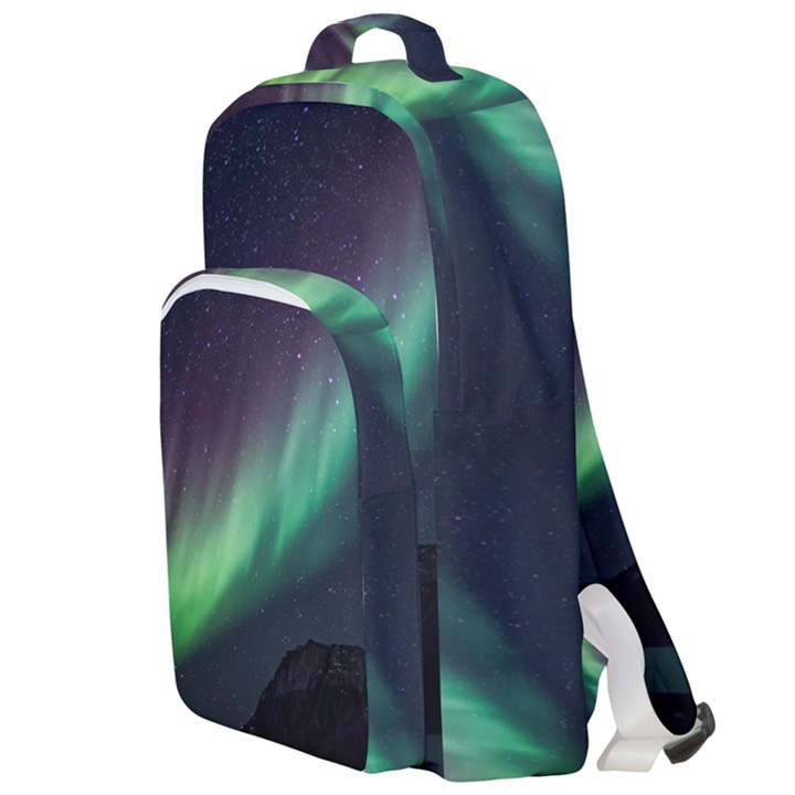 Aurora Borealis Beautiful Northern Lights Nature Double Compartment Backpack