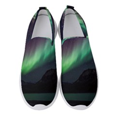 Aurora Borealis Beautiful Northern Lights Nature Women s Slip On Sneakers by Loisa77