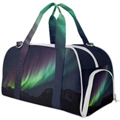 Aurora Borealis Beautiful Northern Lights Nature Burner Gym Duffle Bag by Loisa77