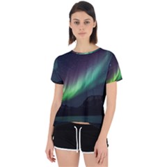 Aurora Borealis Beautiful Northern Lights Nature Open Back Sport T-shirt by Loisa77