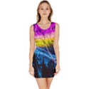 Night Skiing Colored Dead Grateful Lights Mountain Bodycon Dress View1