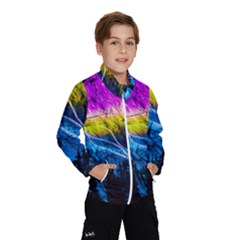 Night Skiing Colored Dead Grateful Lights Mountain Kids  Windbreaker