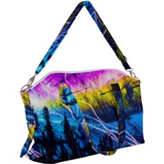 Night Skiing Colored Dead Grateful Lights Mountain Canvas Crossbody Bag by Loisa77