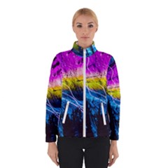 Night Skiing Colored Dead Grateful Lights Mountain Women s Bomber Jacket