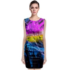 Night Skiing Colored Dead Grateful Lights Mountain Sleeveless Velvet Midi Dress