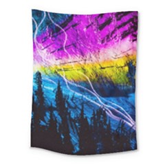 Night Skiing Colored Dead Grateful Lights Mountain Medium Tapestry