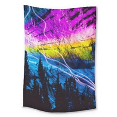 Night Skiing Colored Dead Grateful Lights Mountain Large Tapestry