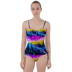 Night Skiing Colored Dead Grateful Lights Mountain Sweetheart Tankini Set by Loisa77