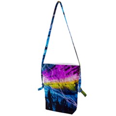 Night Skiing Colored Dead Grateful Lights Mountain Folding Shoulder Bag by Loisa77