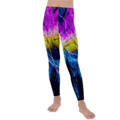 Night Skiing Colored Dead Grateful Lights Mountain Kids  Lightweight Velour Leggings by Loisa77