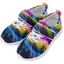 Night Skiing Colored Dead Grateful Lights Mountain Kids  Velcro Strap Shoes View2