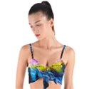 Night Skiing Colored Dead Grateful Lights Mountain Woven Tie Front Bralet View1