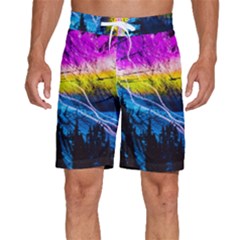 Night Skiing Colored Dead Grateful Lights Mountain Men s Beach Shorts