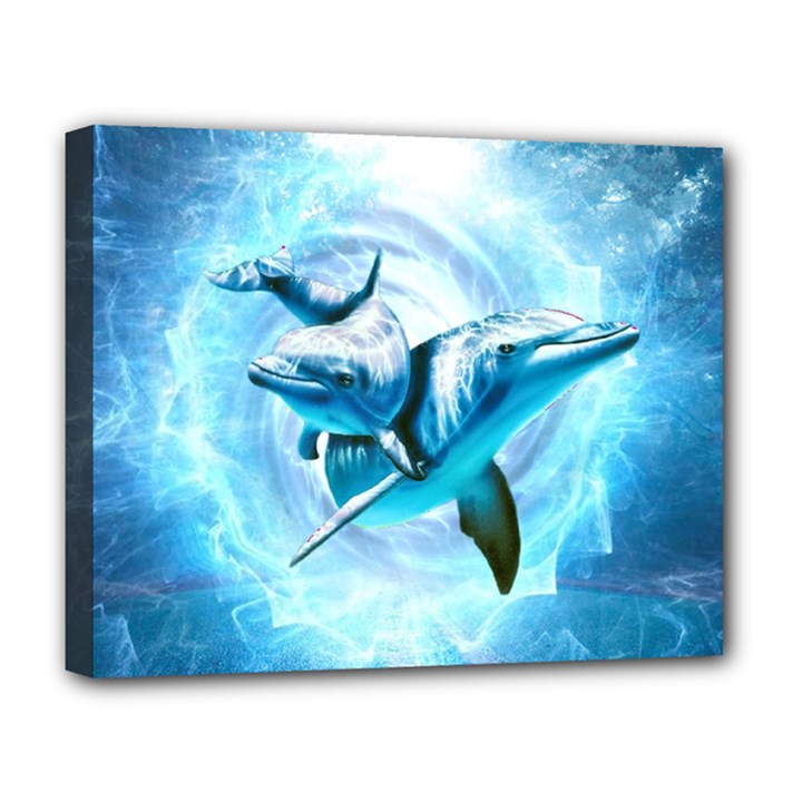 Dolphin Blue Fantasy Deluxe Canvas 20  x 16  (Stretched)