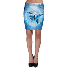 Dolphin Blue Fantasy Bodycon Skirt by Loisa77