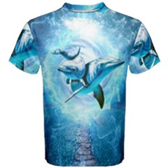 Dolphin Blue Fantasy Men s Cotton T-shirt by Loisa77