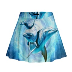 Dolphin Blue Fantasy Mini Flare Skirt by Loisa77