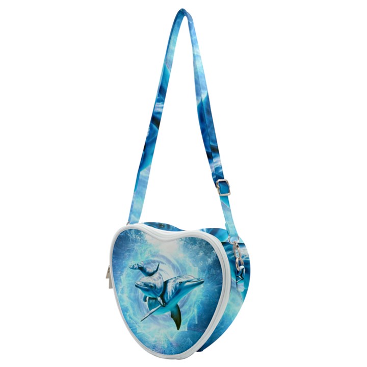 Dolphin Blue Fantasy Heart Shoulder Bag