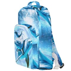 Dolphin Blue Fantasy Double Compartment Backpack by Loisa77