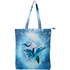 Dolphin Blue Fantasy Double Zip Up Tote Bag by Loisa77