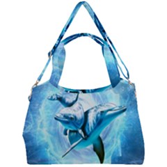 Dolphin Blue Fantasy Double Compartment Shoulder Bag by Loisa77