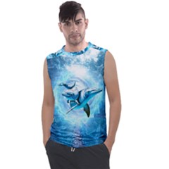 Dolphin Blue Fantasy Men s Regular Tank Top by Loisa77