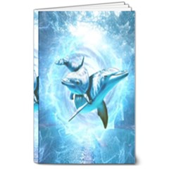 Dolphin Blue Fantasy 8  X 10  Softcover Notebook by Loisa77