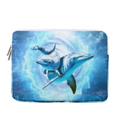 Dolphin Blue Fantasy 13  Vertical Laptop Sleeve Case With Pocket by Loisa77