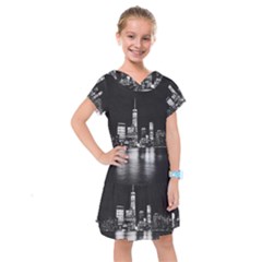 Nyc New York Skyline City Buildings Kids  Drop Waist Dress by Loisa77