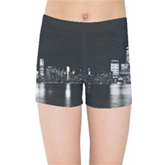 Nyc New York Skyline City Buildings Kids  Sports Shorts by Loisa77