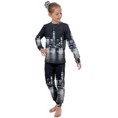 Nyc New York Skyline City Buildings Kids  Long Sleeve Set 